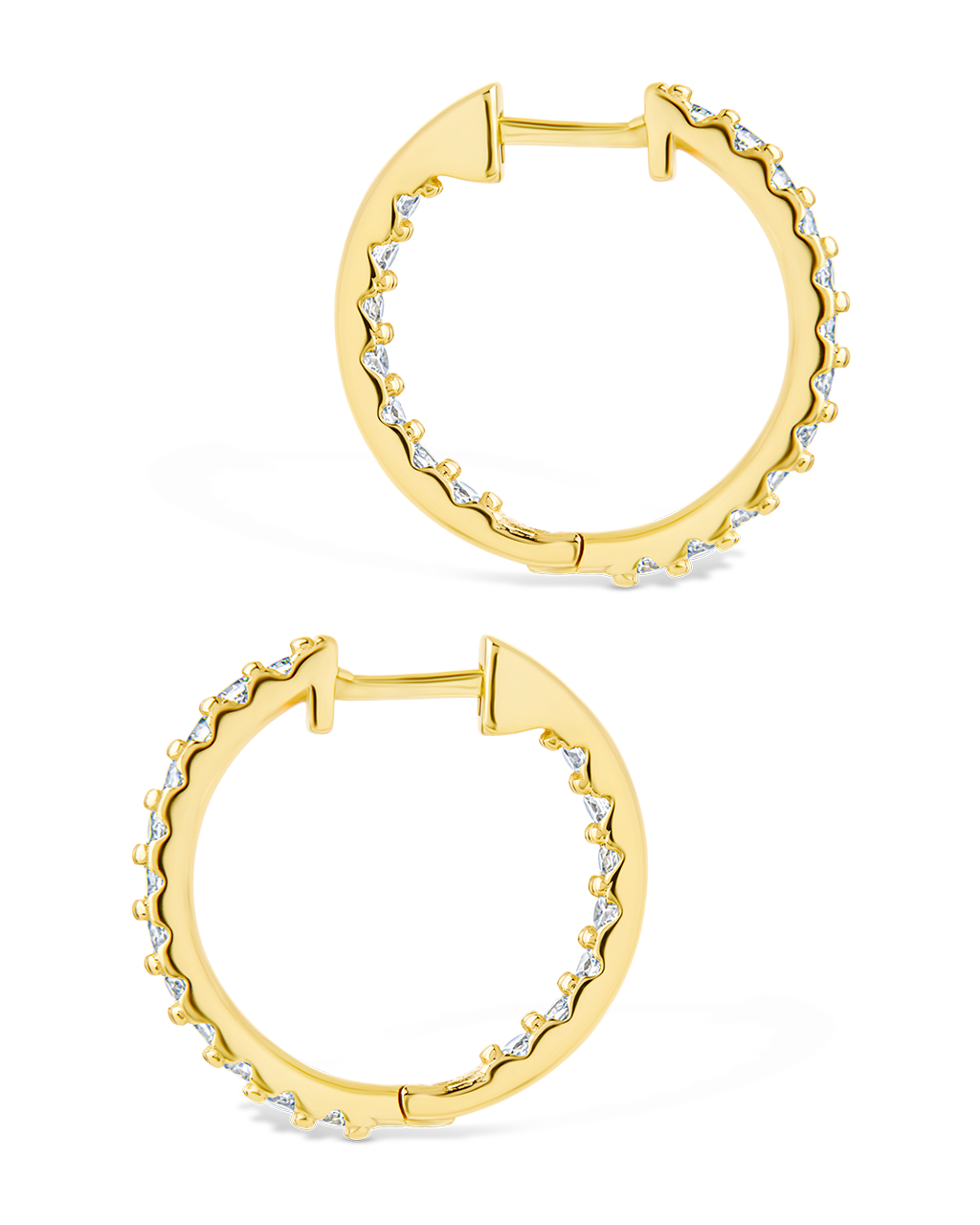 Sterling Silver Constance CZ Studded Statement Hoops
