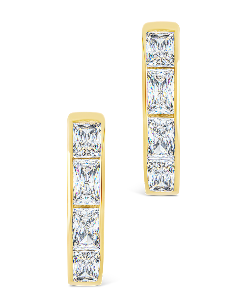 Anwen Emerald Cut CZ Hoops