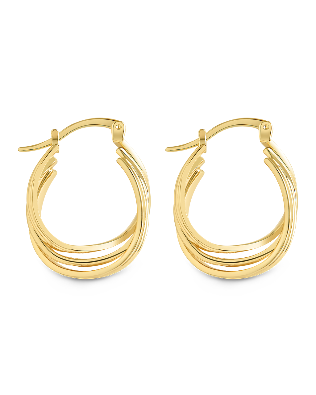 Emery Triple Row Layered Earrings