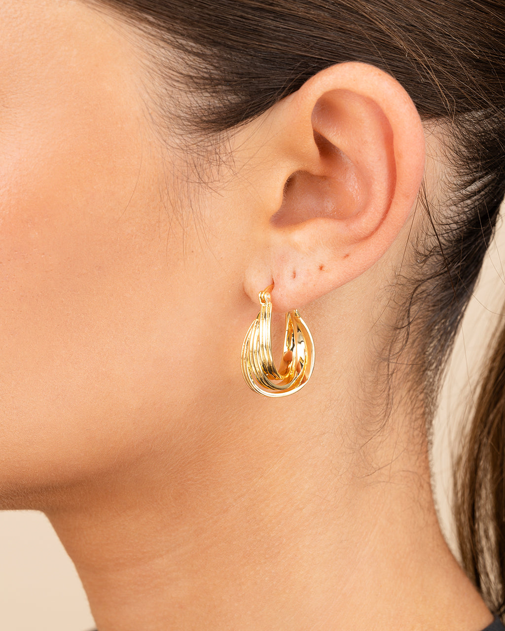 Emery Triple Row Layered Earrings