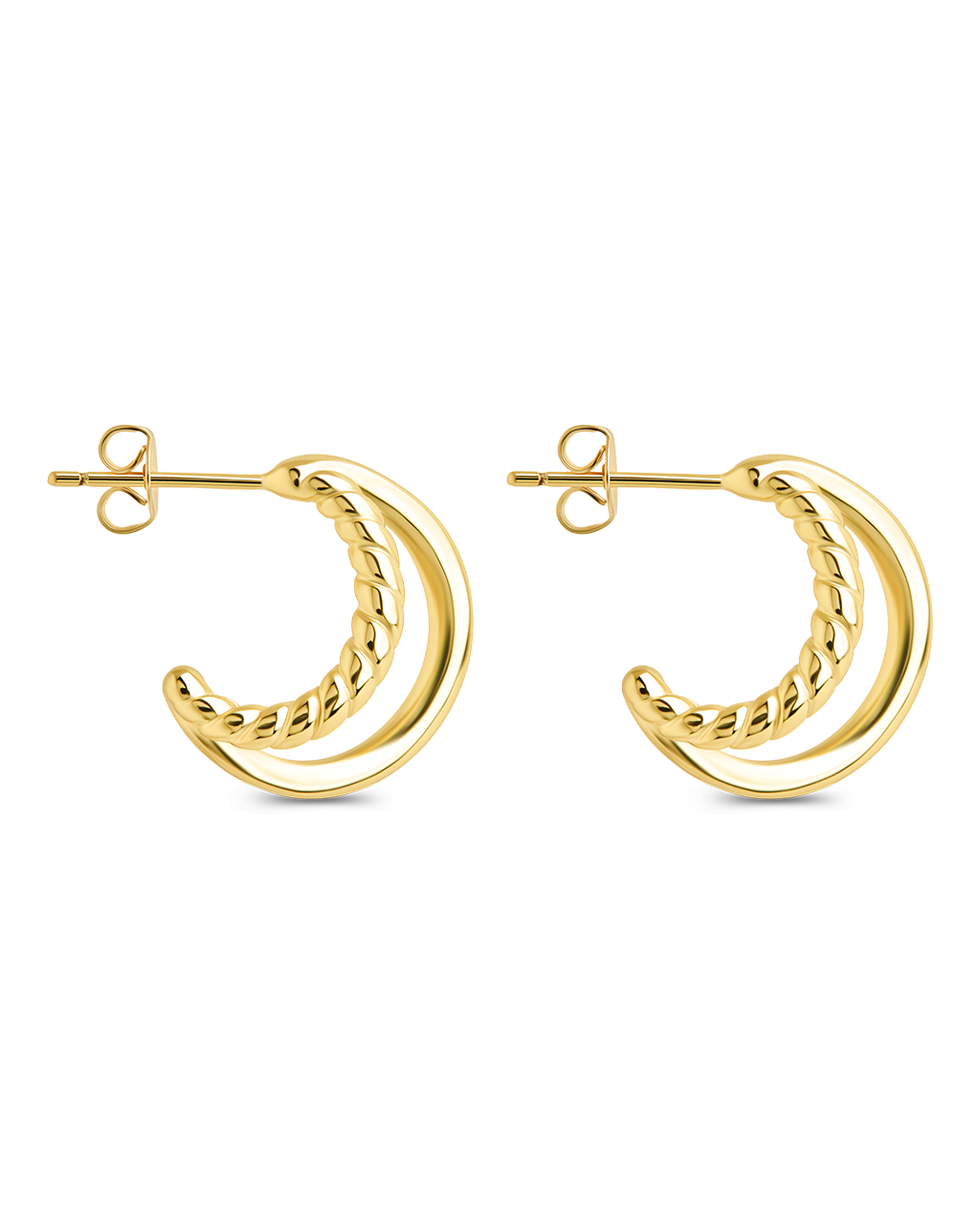 Arcadia Double Row Huggie Hoop Earrings