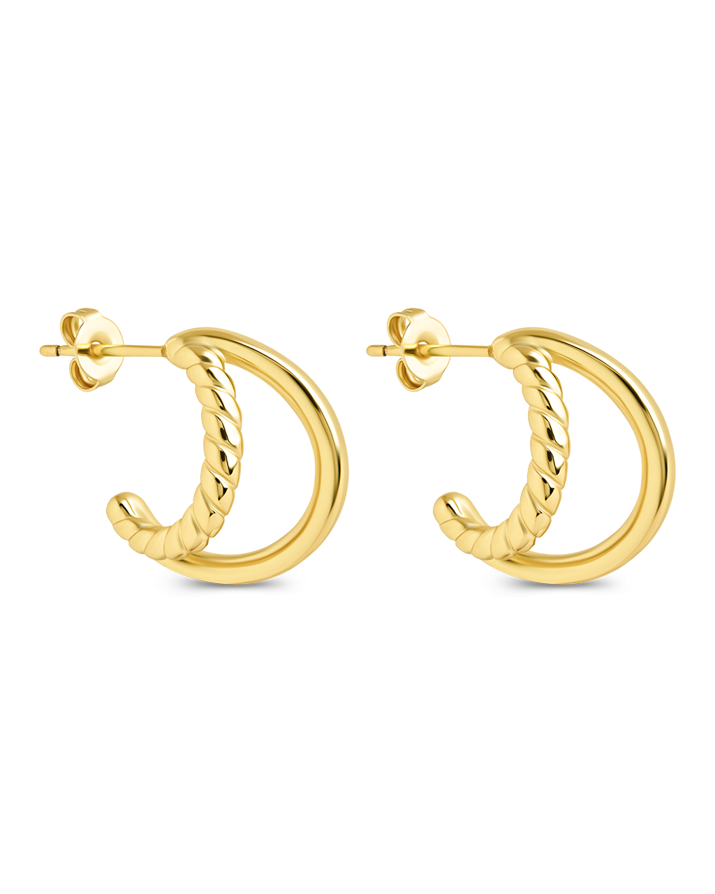Arcadia Double Row Huggie Hoop Earrings
