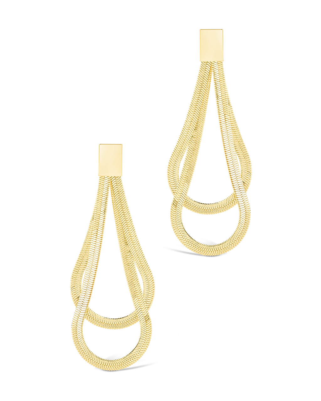 Misty Looped Herringbone Drop Studs