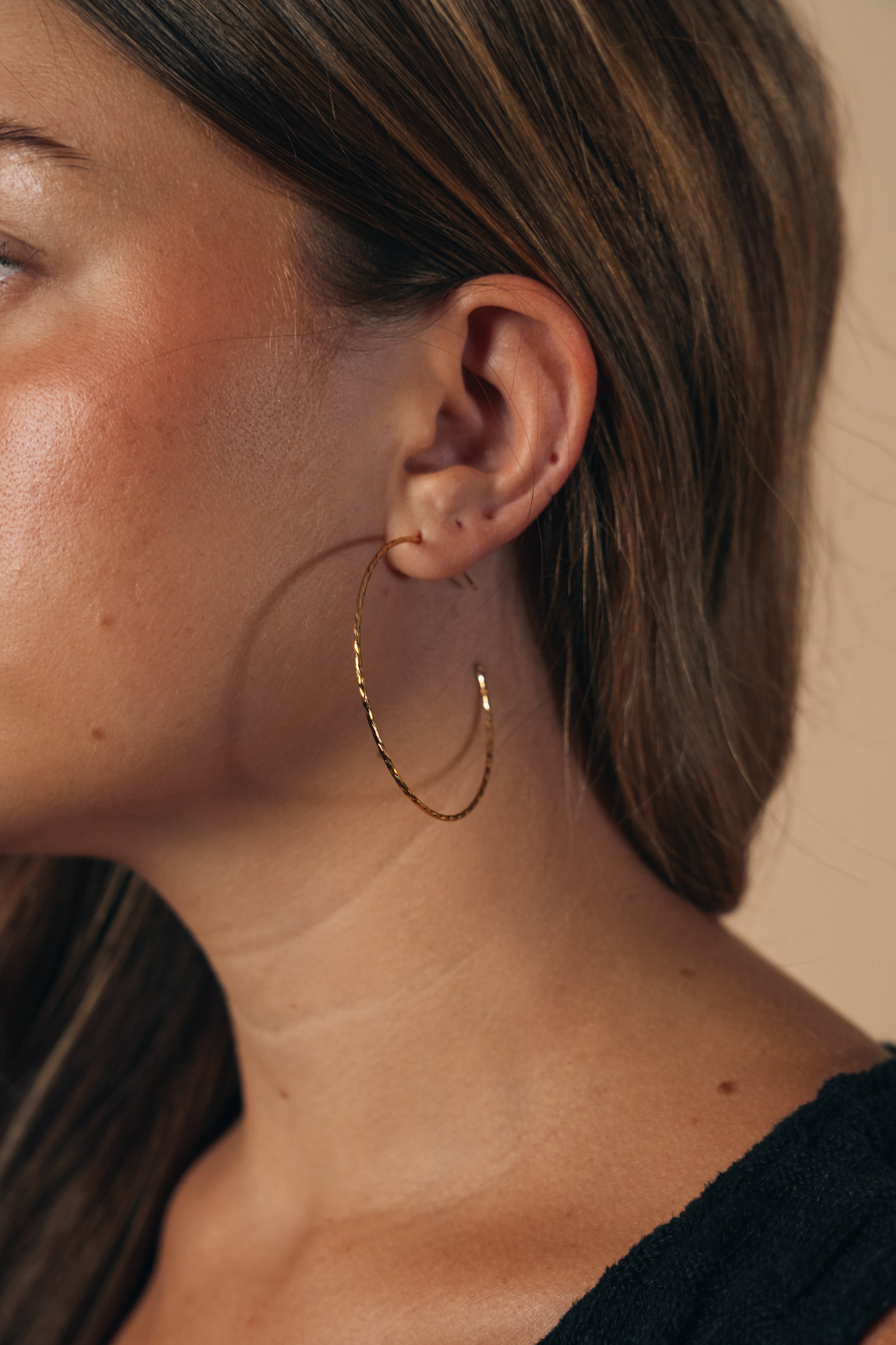 Sterling Silver Textured Hoops