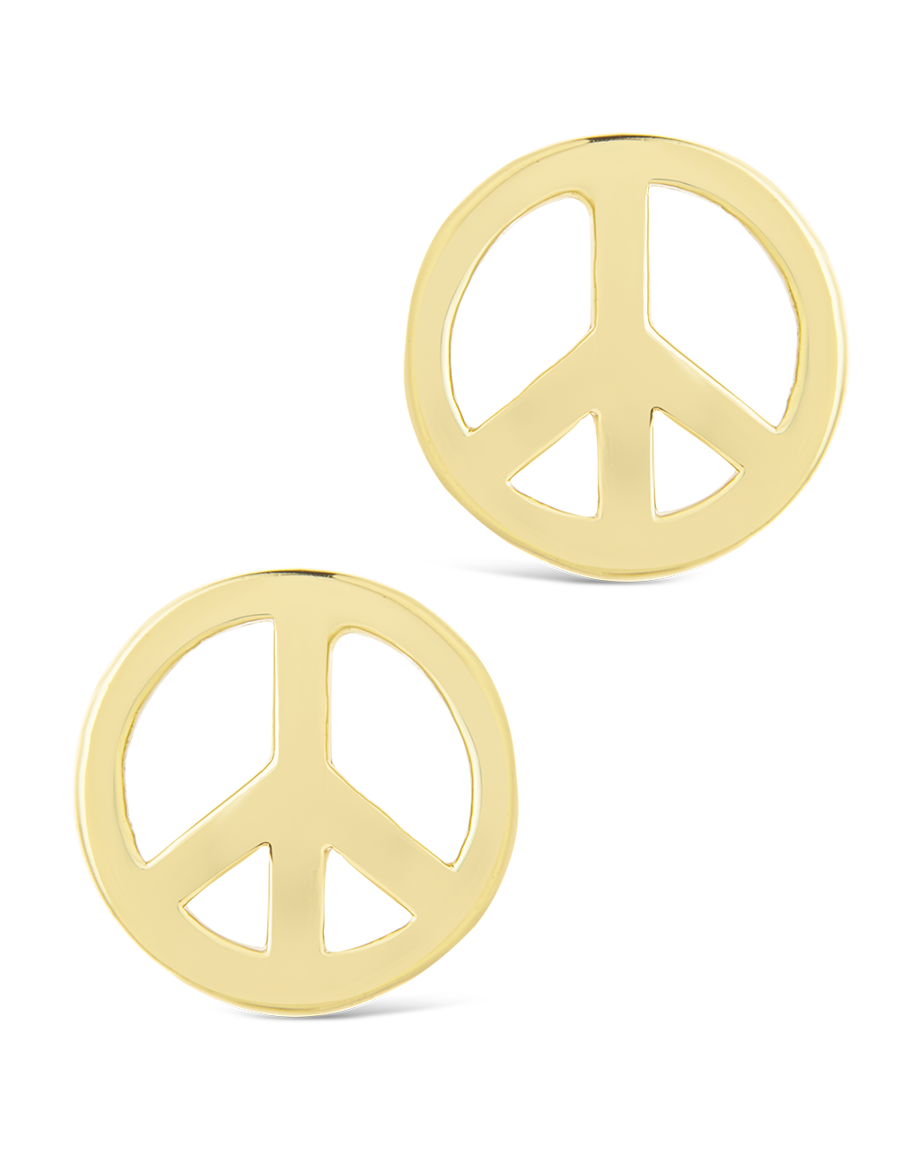Sterling Silver Peace Sign Studs