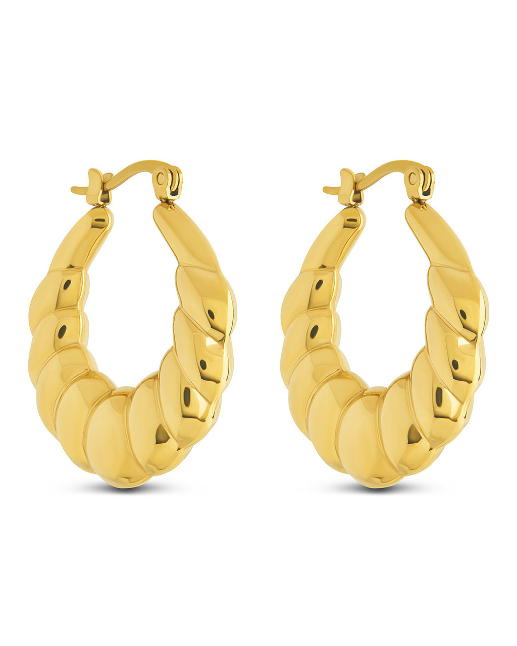 Piper Twisted Polished Hoop Earrings