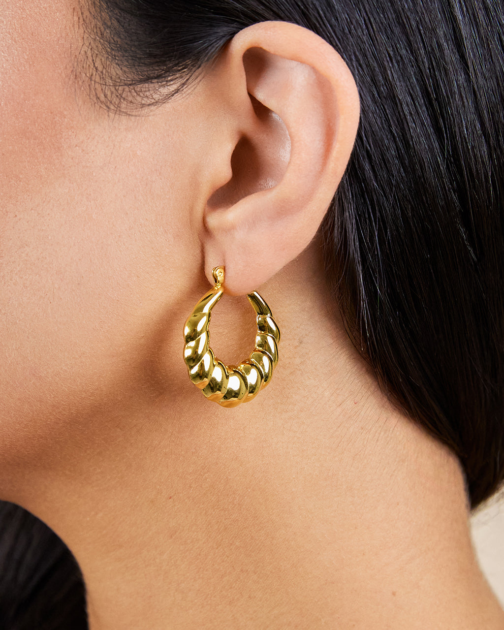 Piper Twisted Polished Hoop Earrings