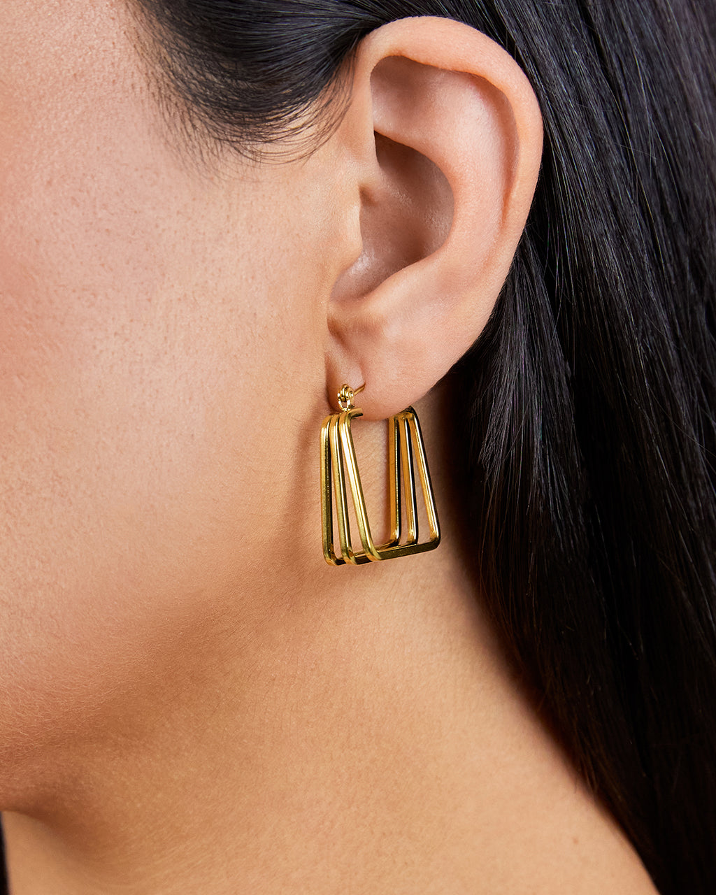 Belinda Textured Square Earrings