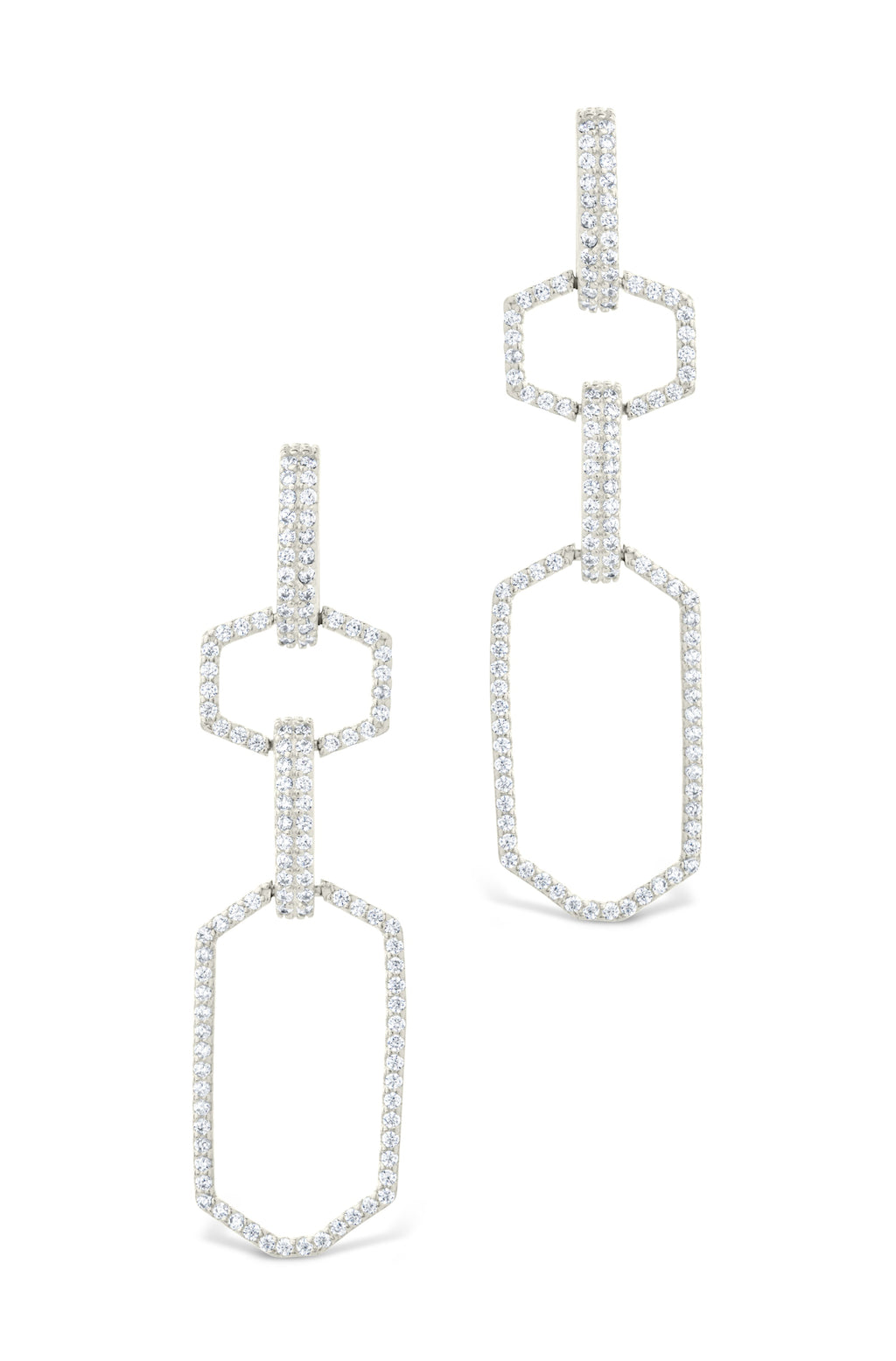 Harlene CZ Chain Link Drop Stud Earrings