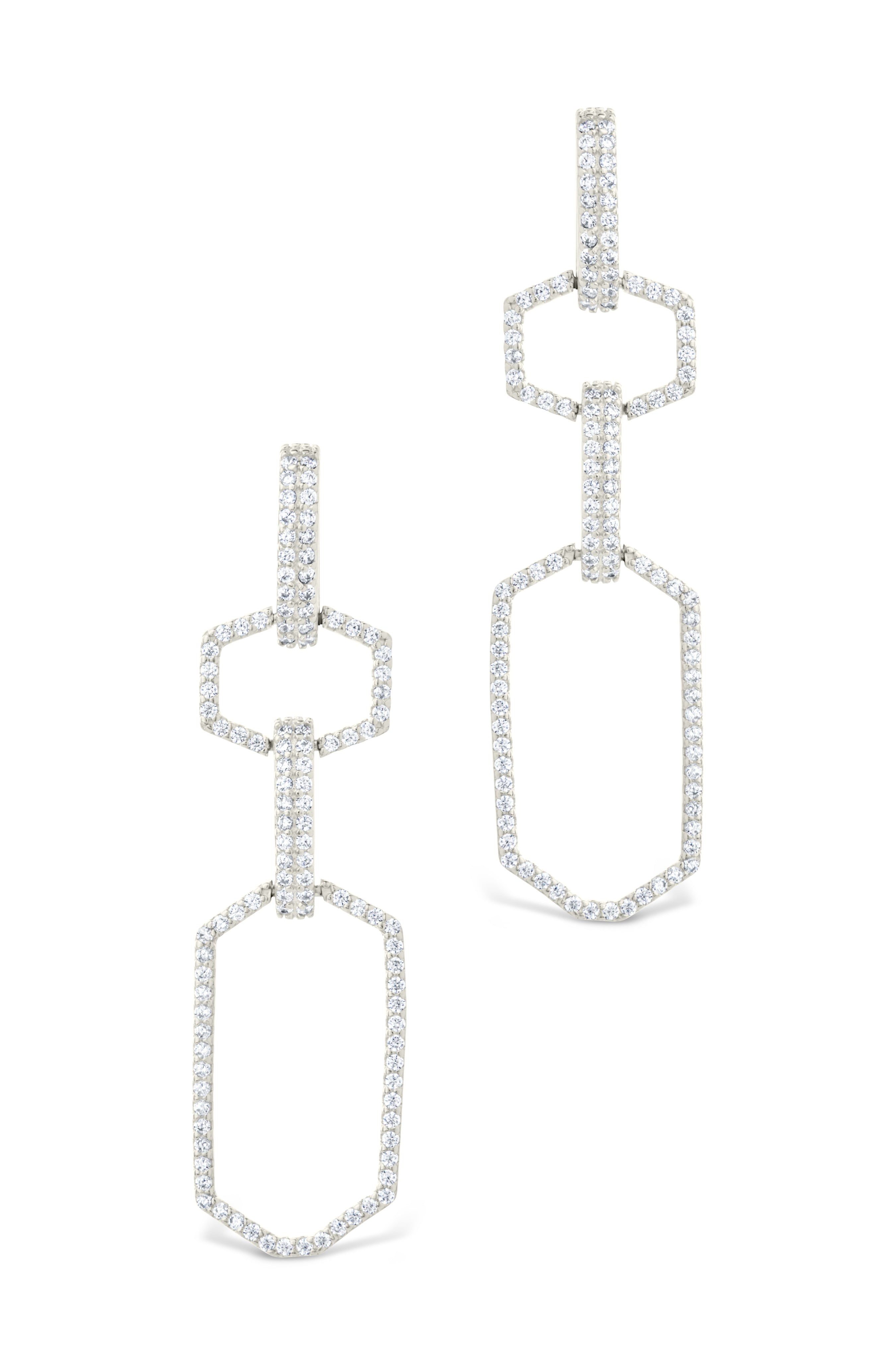 Harlene CZ Chain Link Drop Stud Earrings