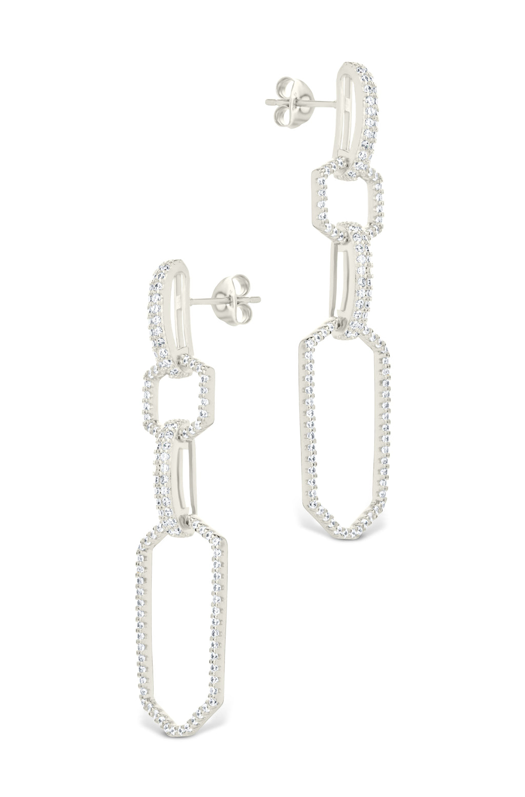 Harlene CZ Chain Link Drop Stud Earrings
