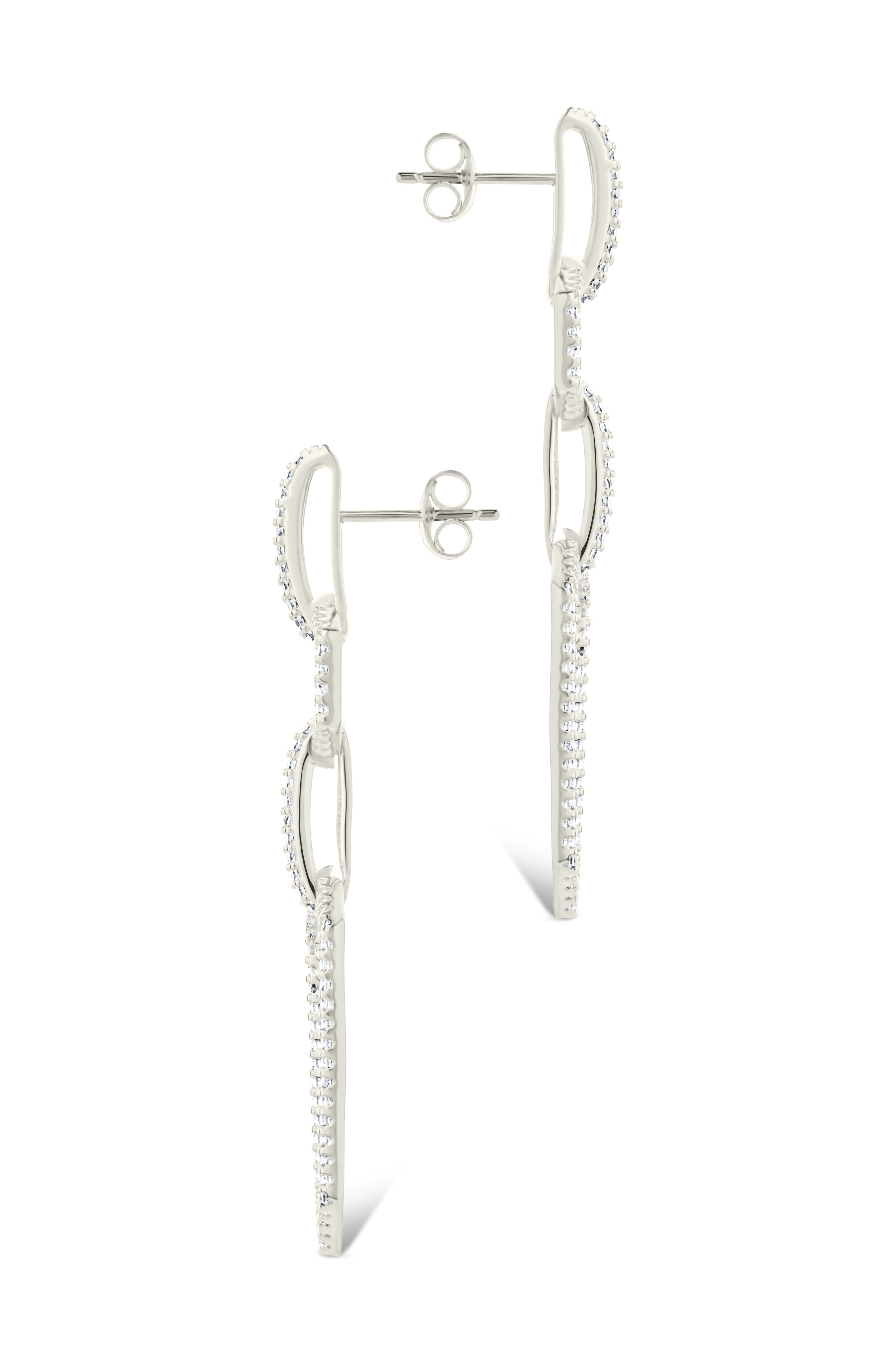 Harlene CZ Chain Link Drop Stud Earrings