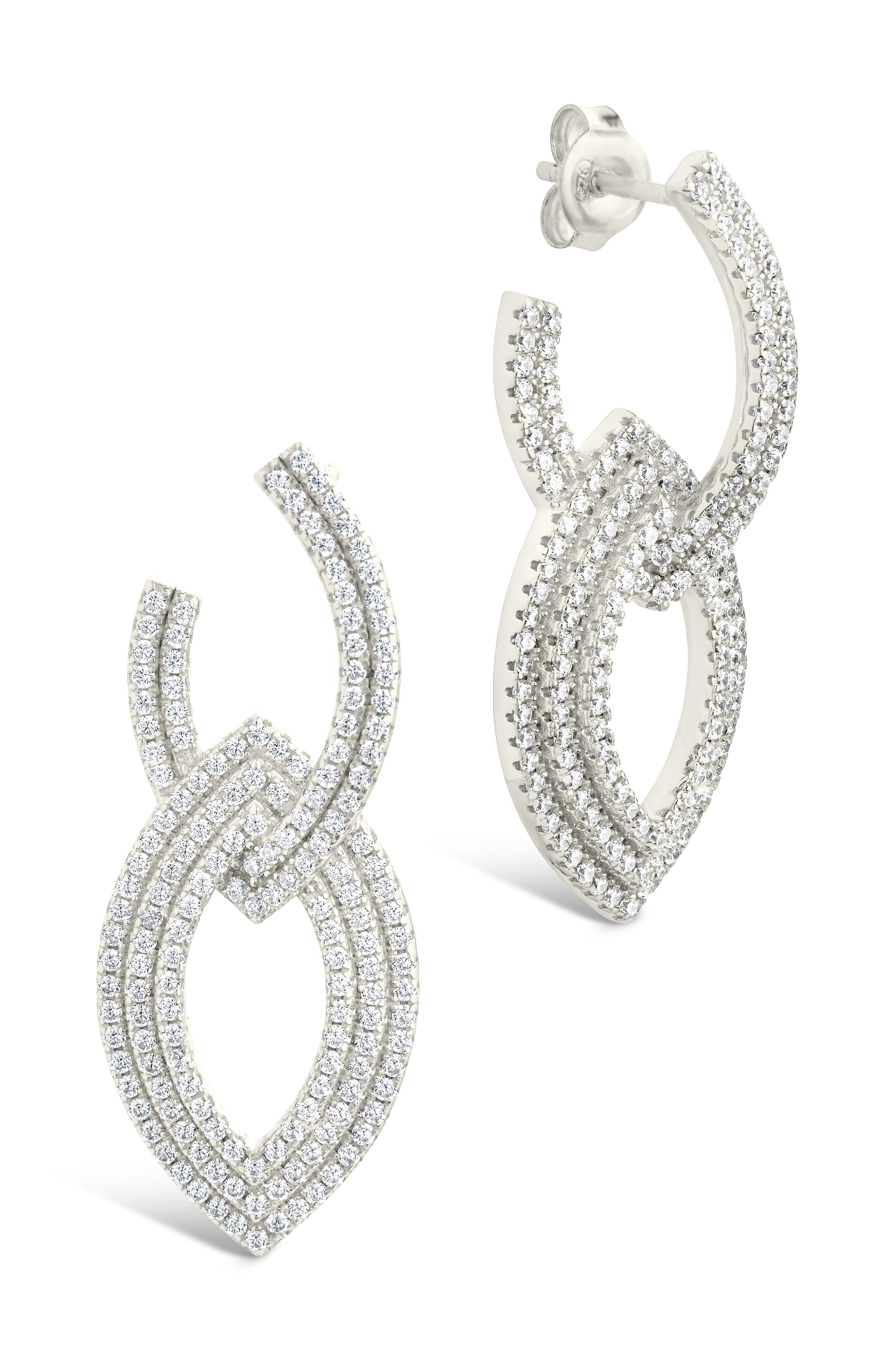 Lilah CZ Interlocking Drop Stud Earrings