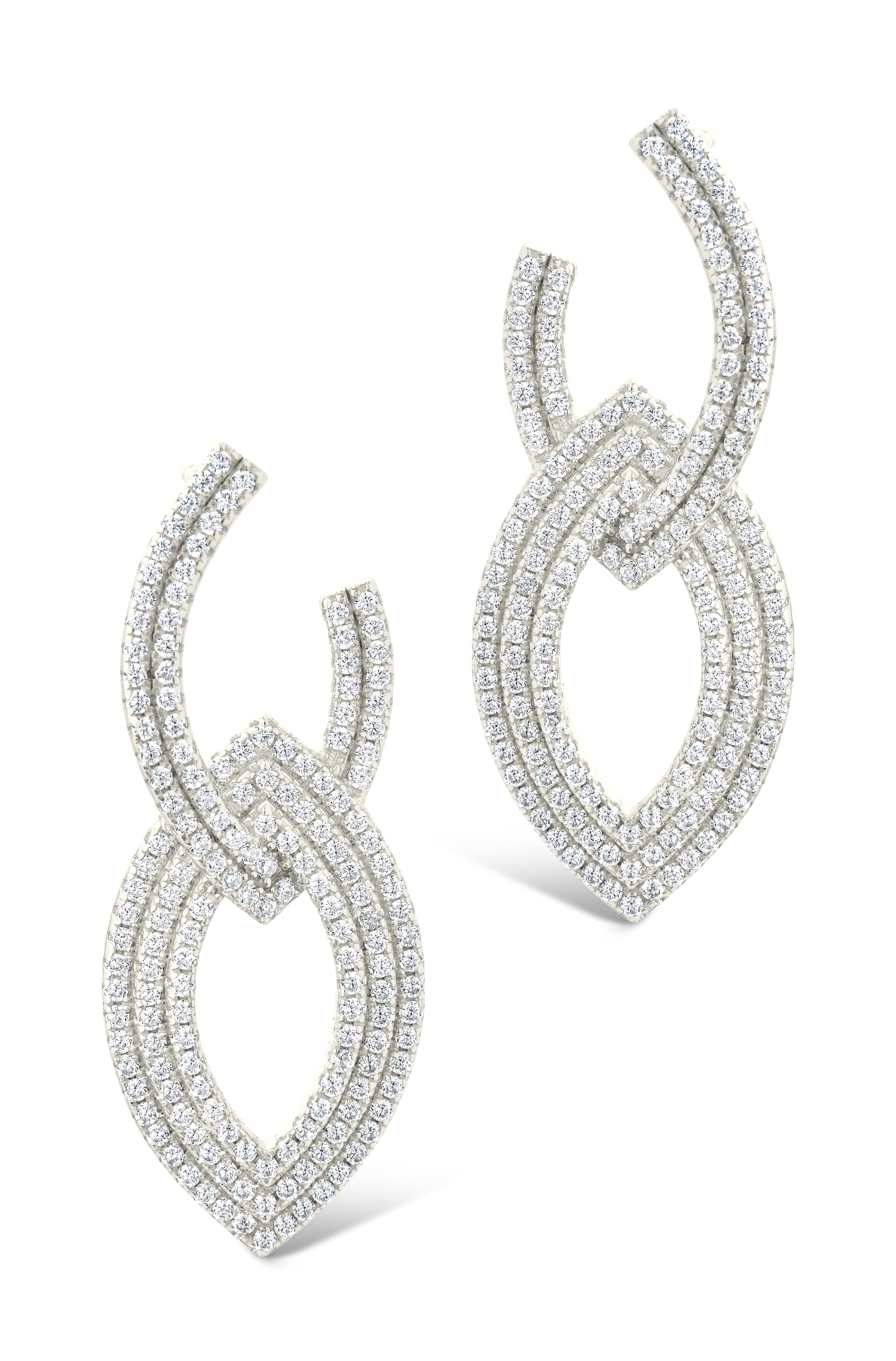 Lilah CZ Interlocking Drop Stud Earrings