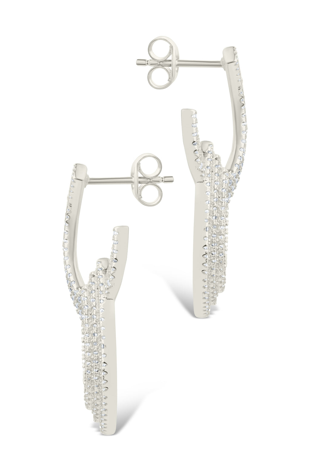 Lilah CZ Interlocking Drop Stud Earrings