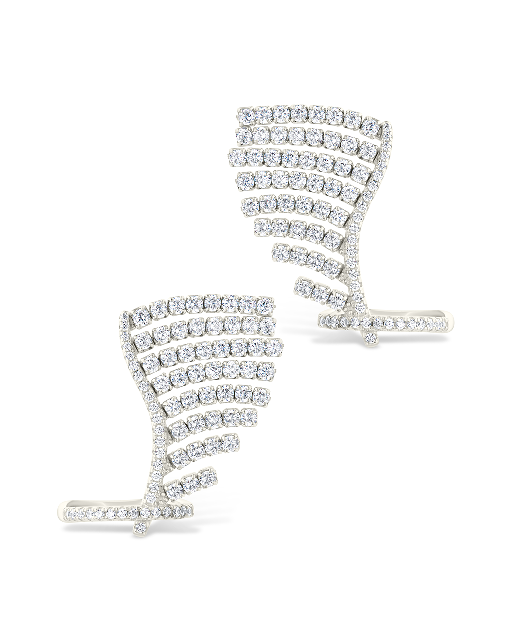 Addison CZ Fan stud Earrings