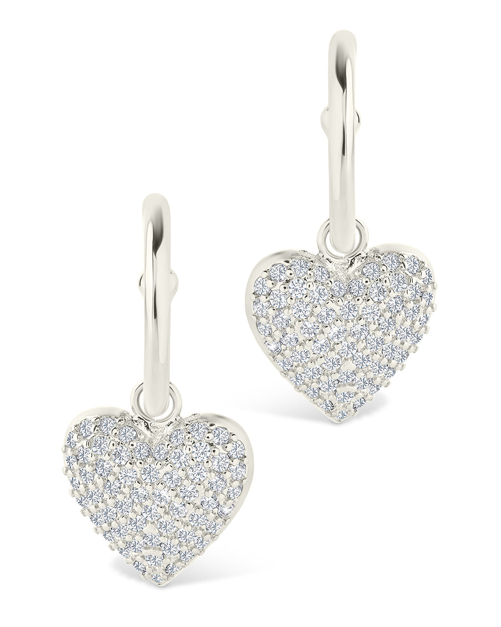Disco Heart CZ Micro Hoop Earrings