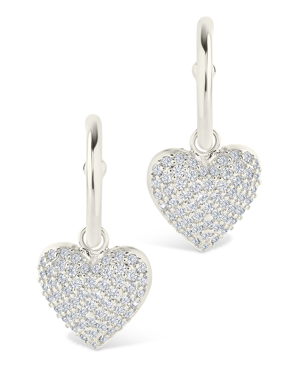 Disco Heart CZ Micro Hoop Earrings