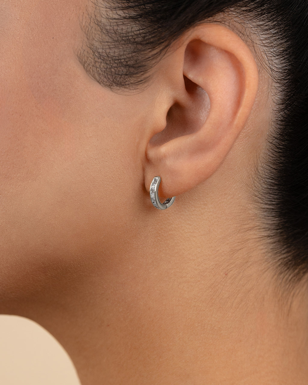 Anwen Emerald Cut CZ Hoops