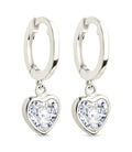 Sterling Silver Lizzy CZ Heart Drop Earrings