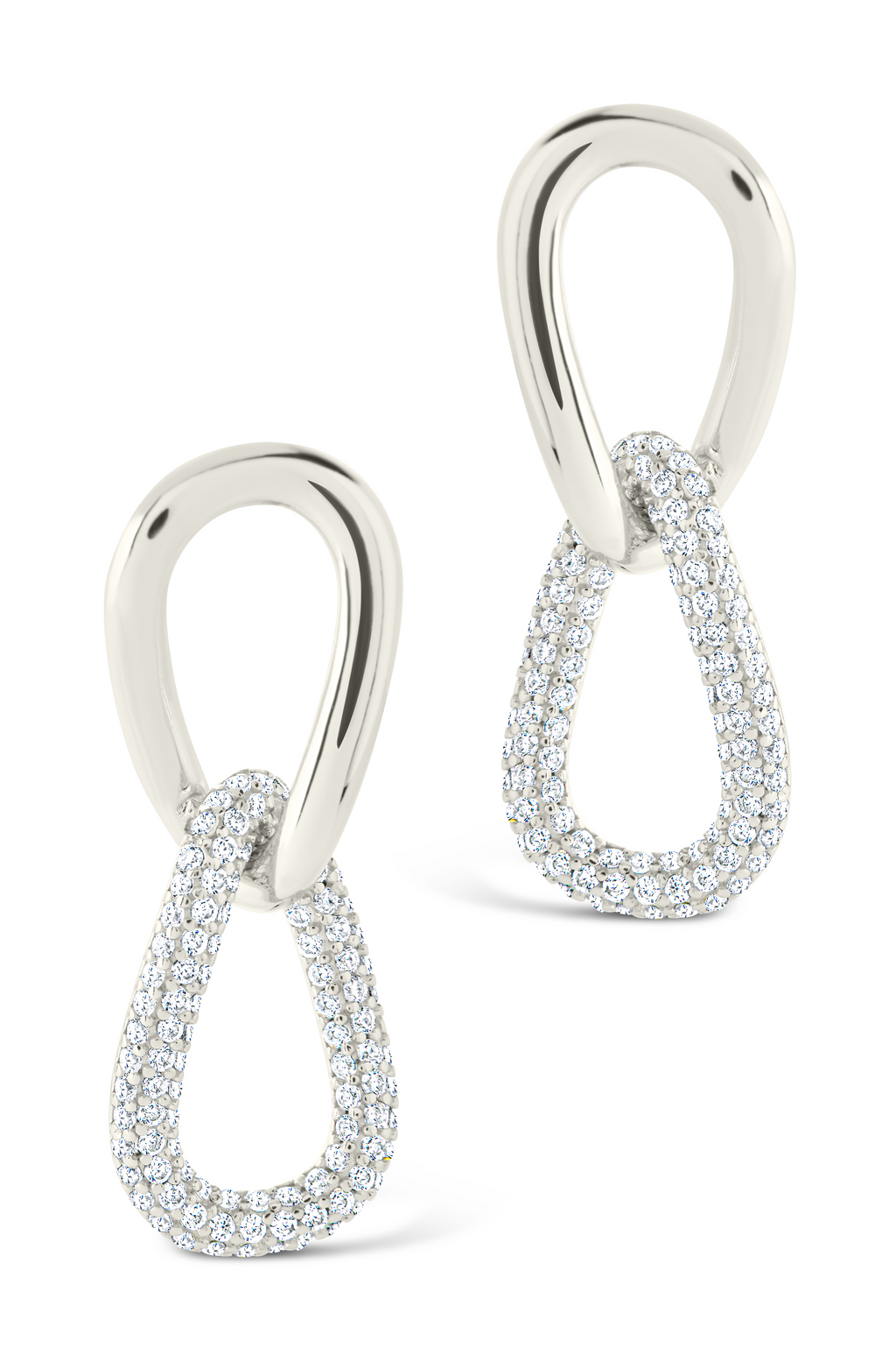Sterling Silver Taissa CZ Chain Link Studs