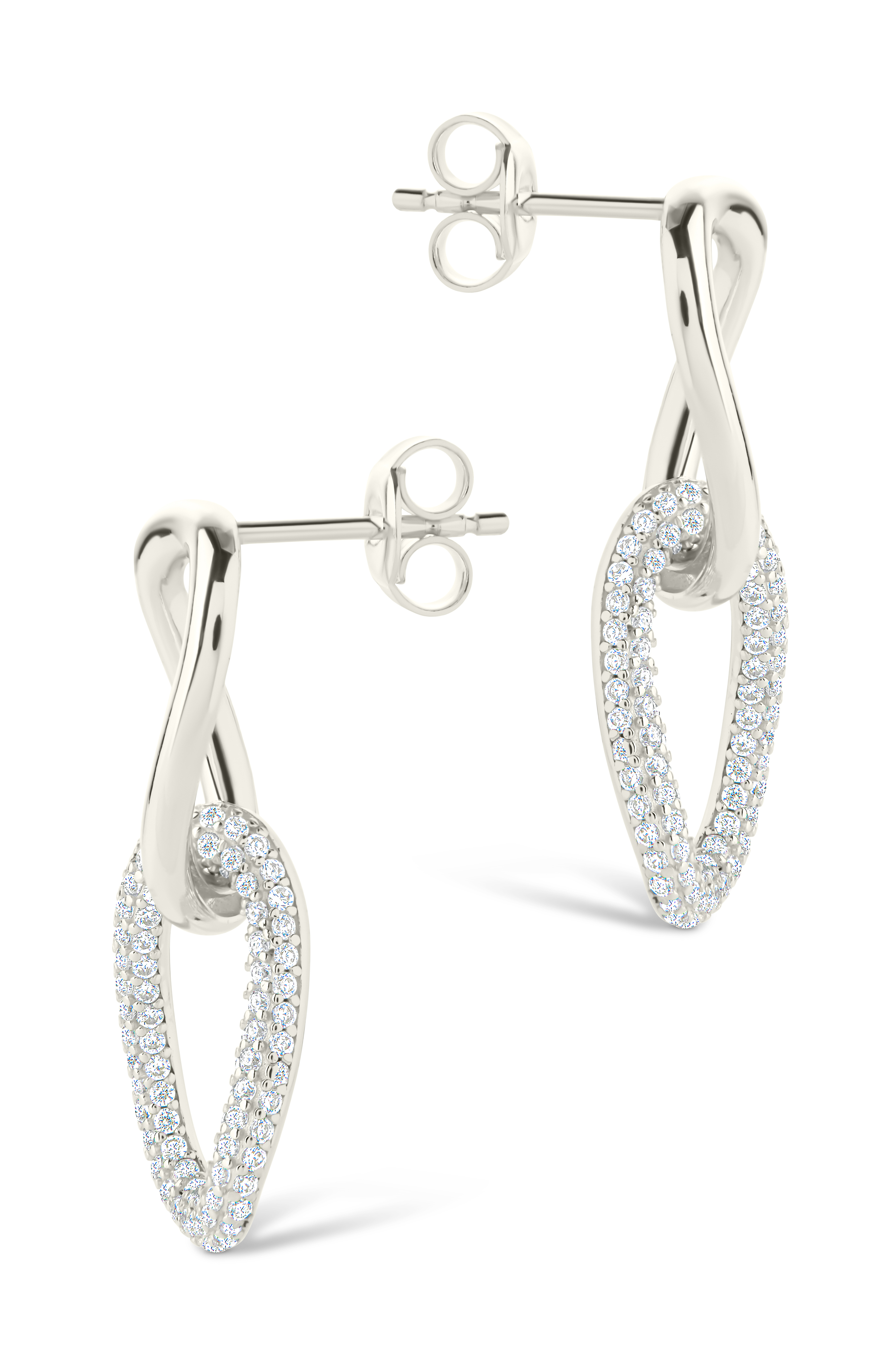 Sterling Silver Taissa CZ Chain Link Studs