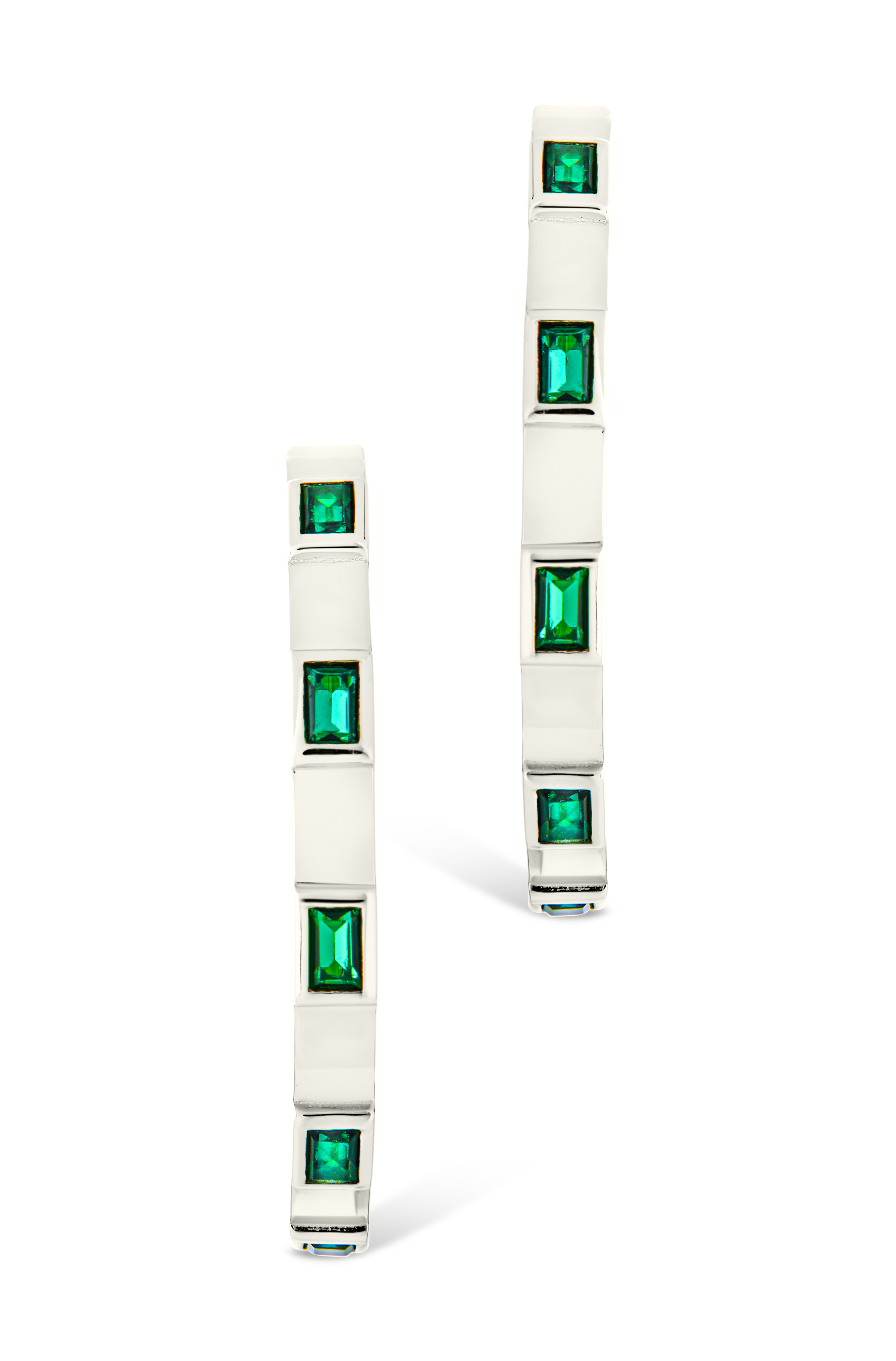 Sterling Silver Asher Flat Polished Hoops