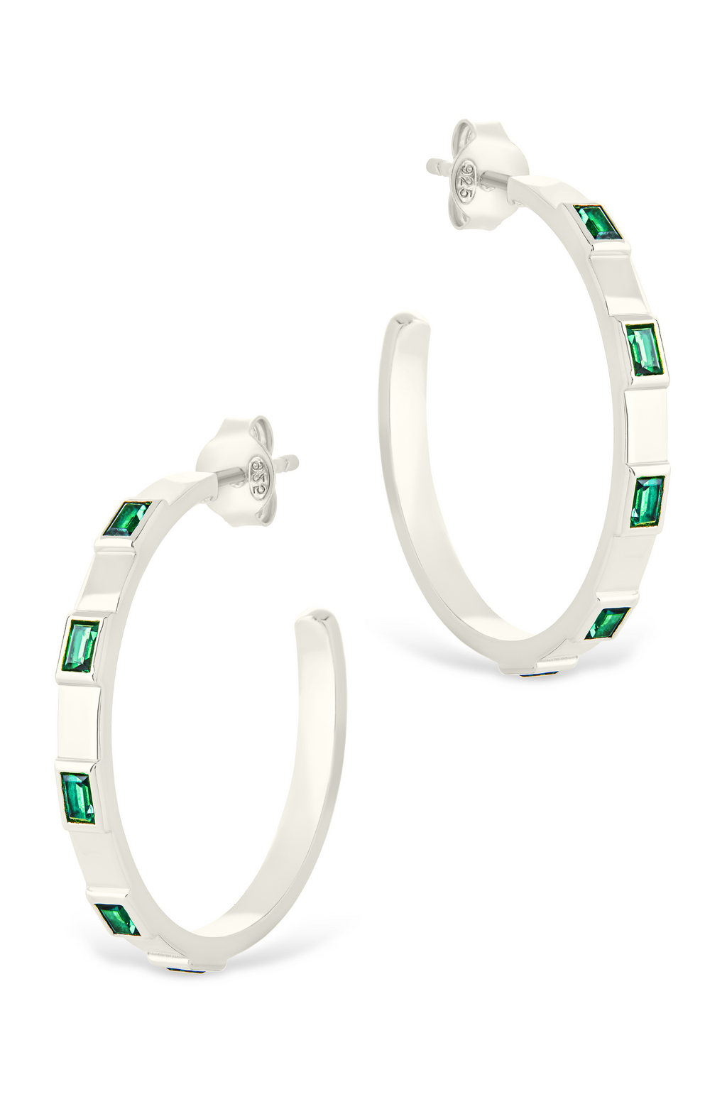 Sterling Silver Asher Flat Polished Hoops