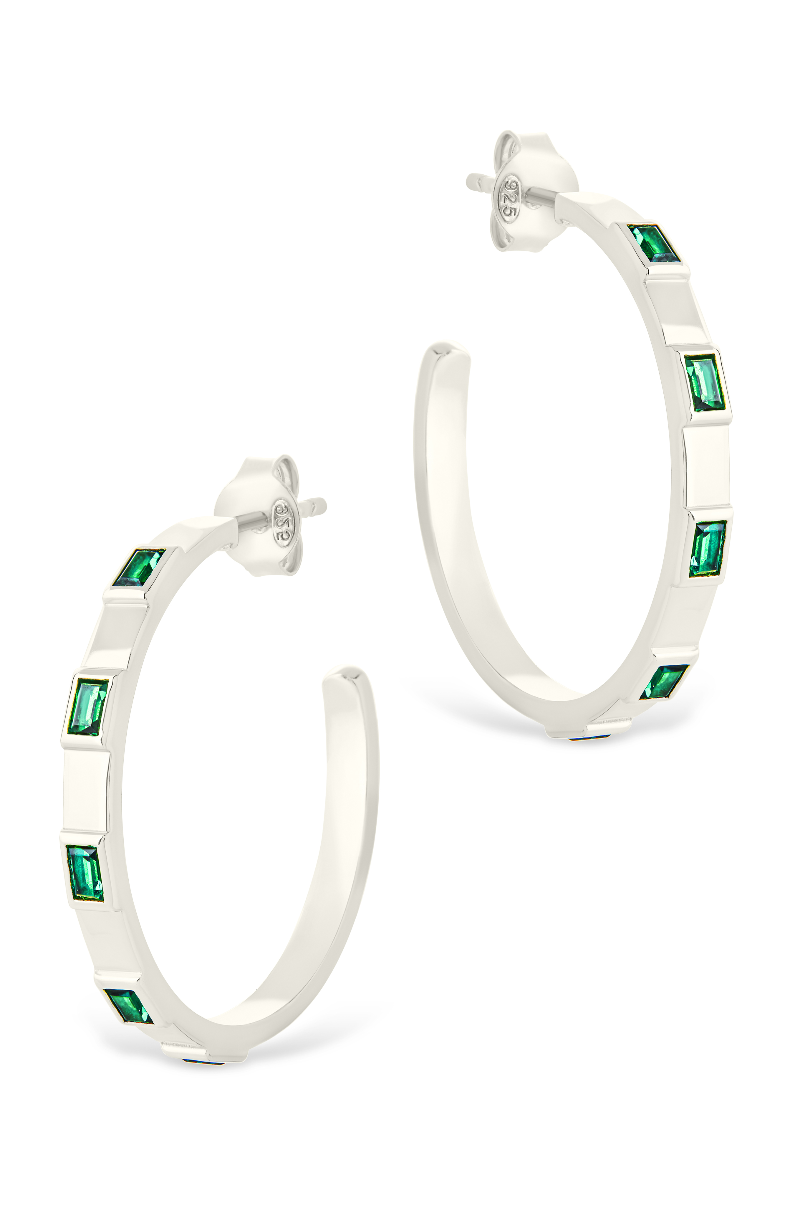 Sterling Silver Asher Flat Polished Hoops