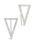 Sterling Silver Janine CZ Geometric Crawler Earrings