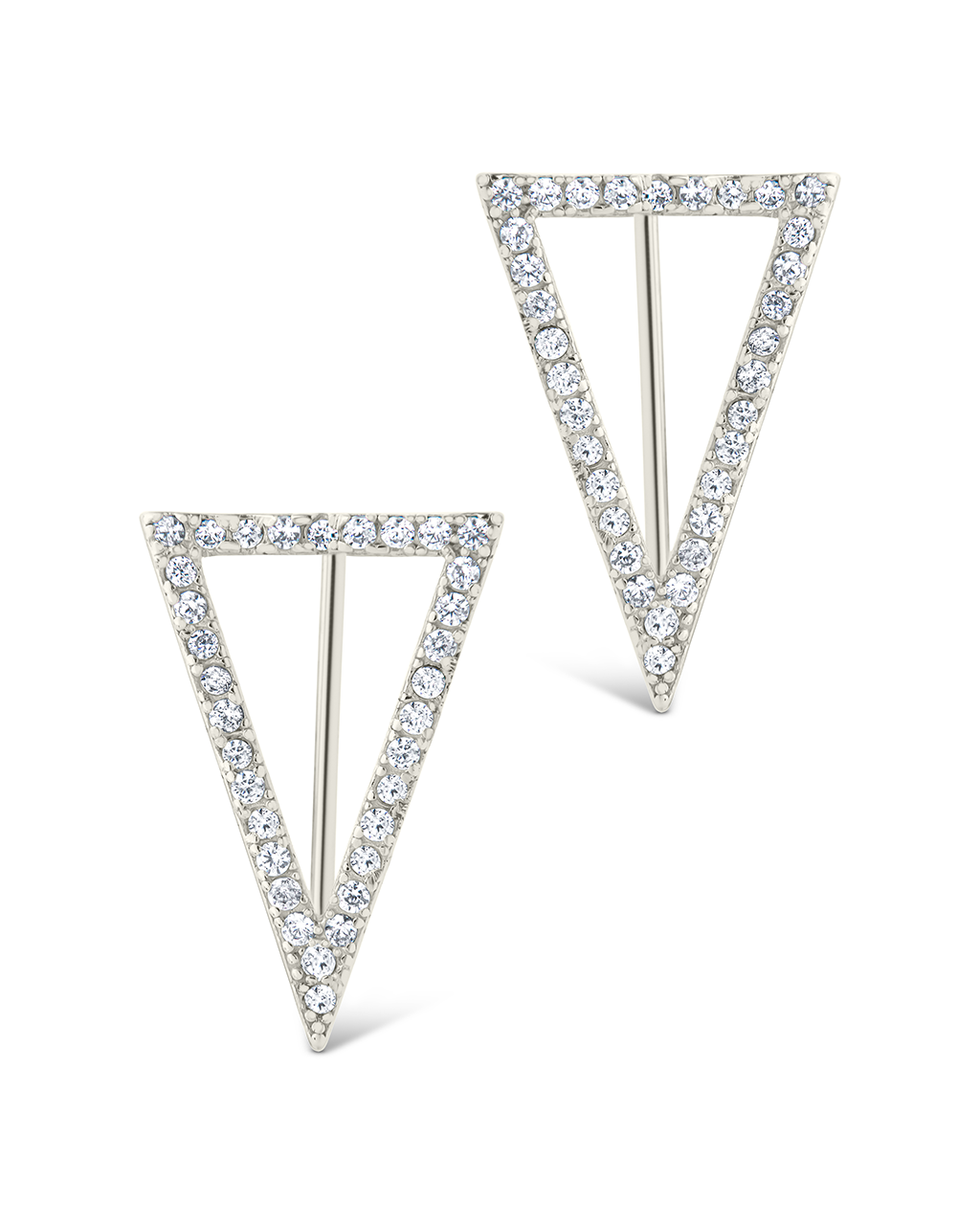 Sterling Silver Janine CZ Geometric Crawler Earrings