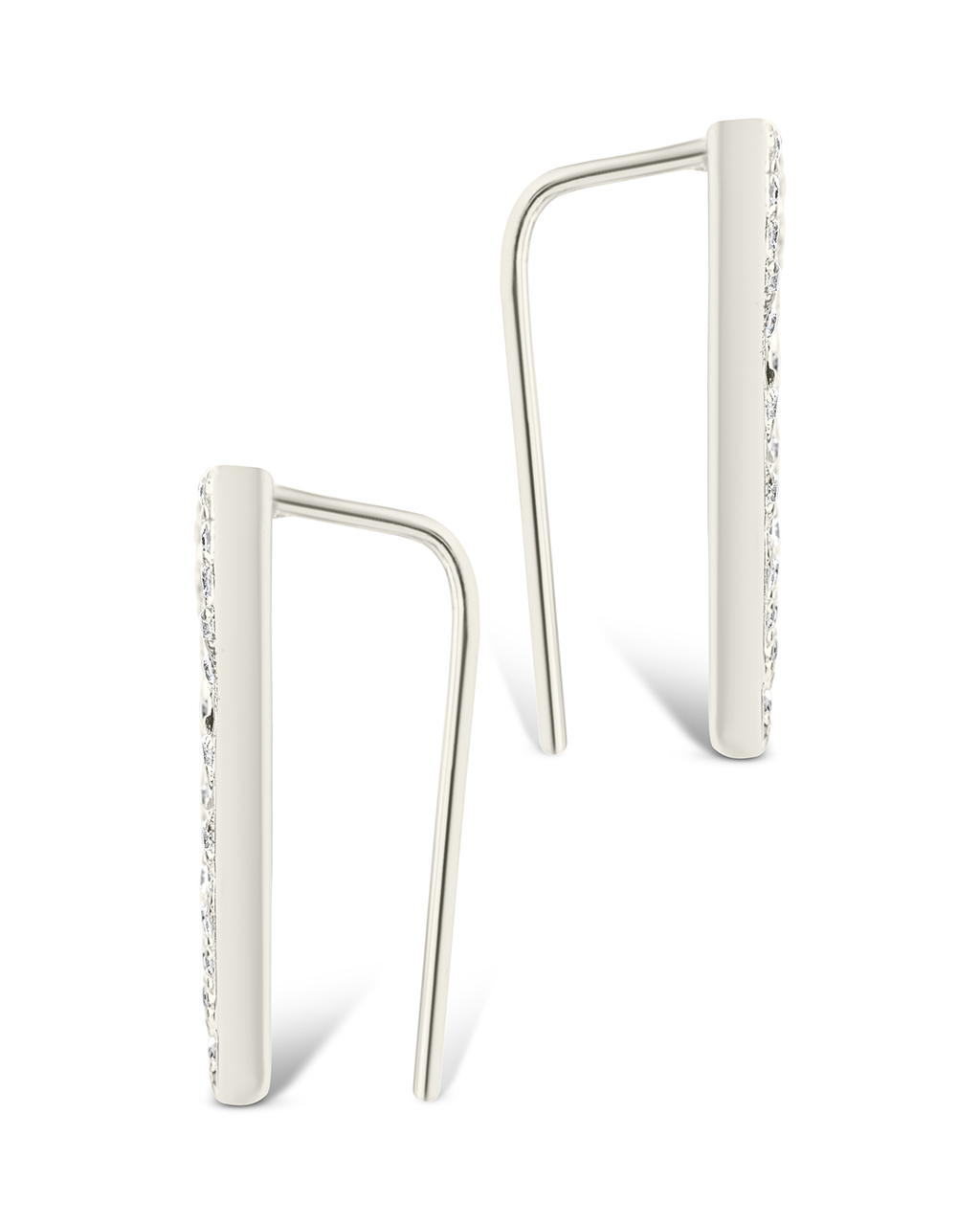 Sterling Silver Janine CZ Geometric Crawler Earrings