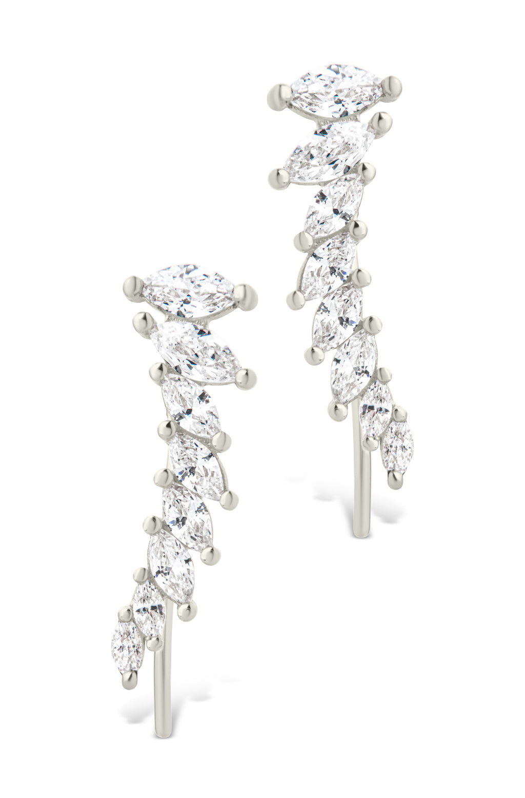 Sterling Silver Skye CZ Threader Crawler Earrings