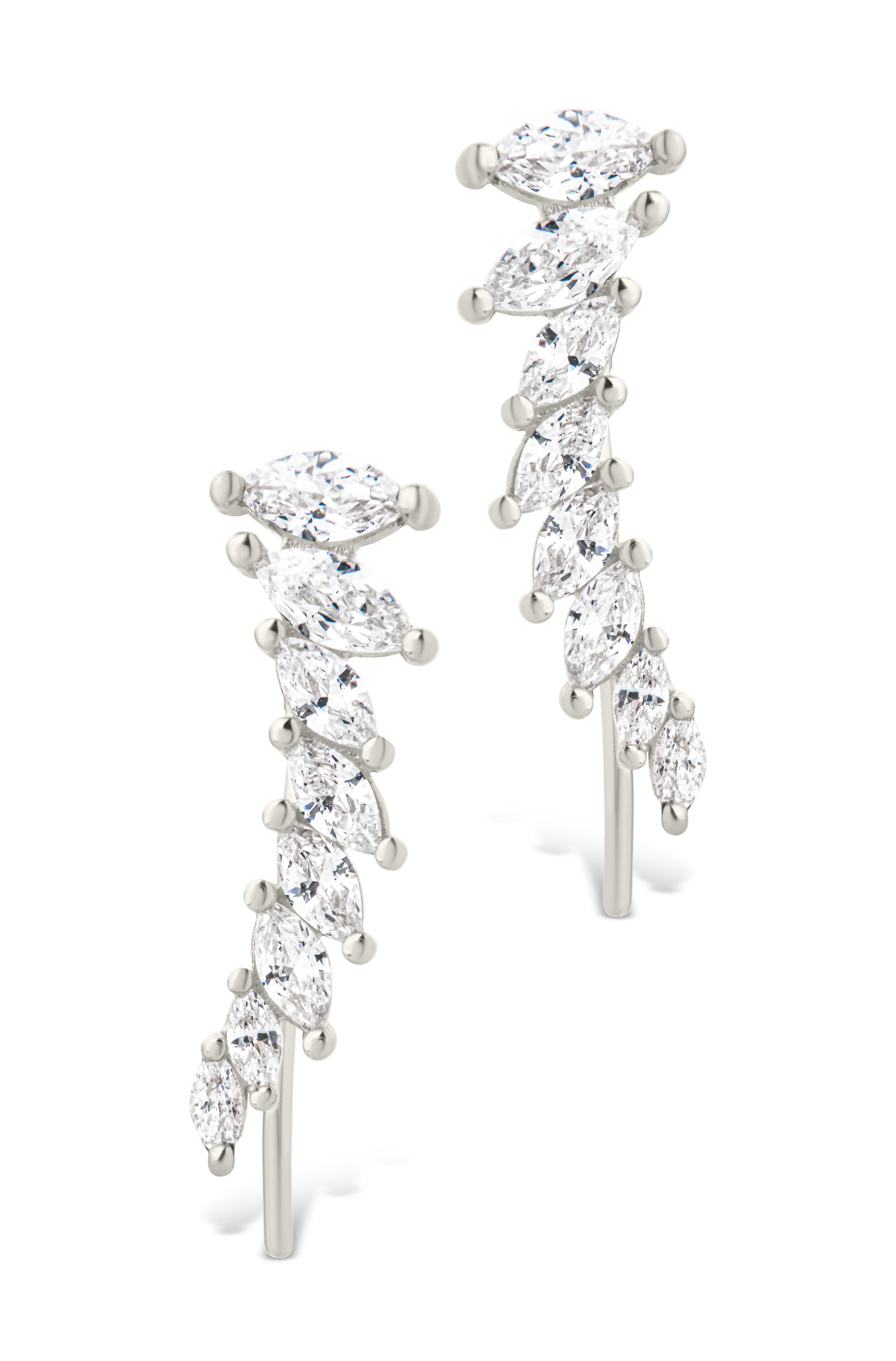 Sterling Silver Skye CZ Threader Crawler Earrings