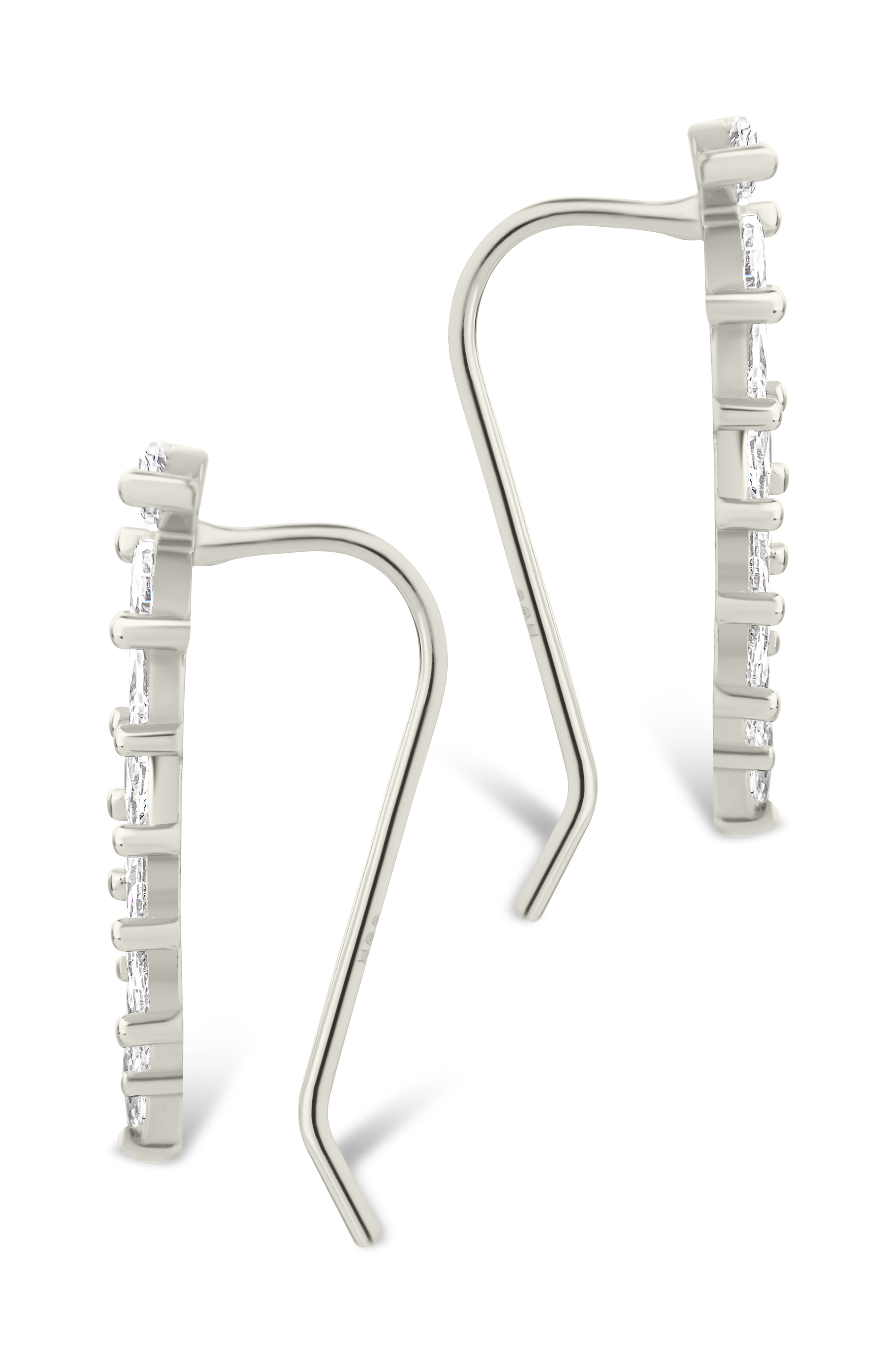 Sterling Silver Skye CZ Threader Crawler Earrings