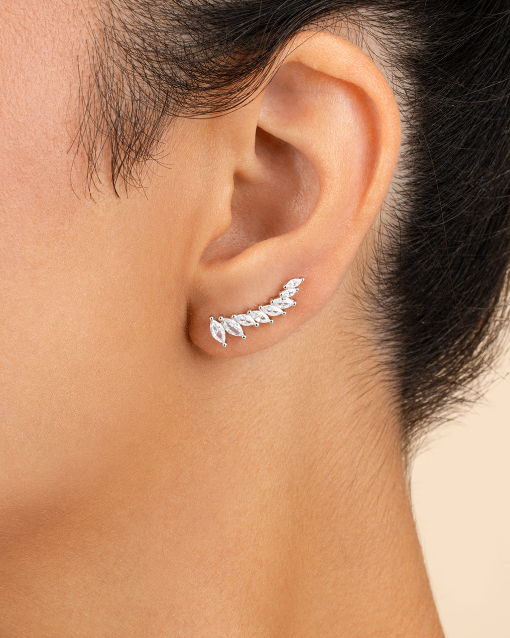 Sterling Silver Skye CZ Threader Crawler Earrings