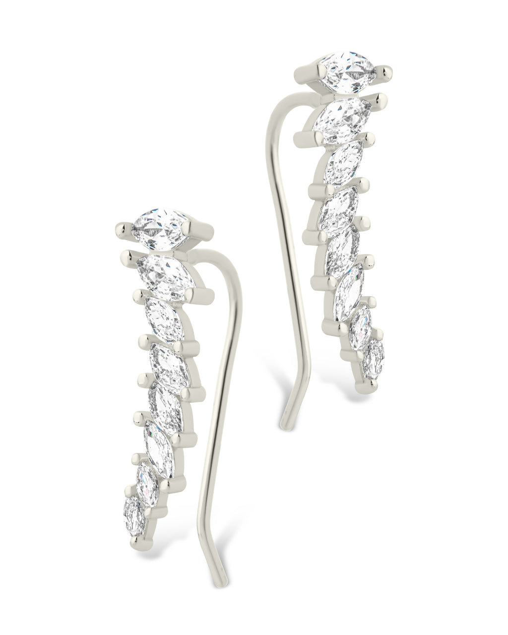 Sterling Silver Skye CZ Threader Crawler Earrings