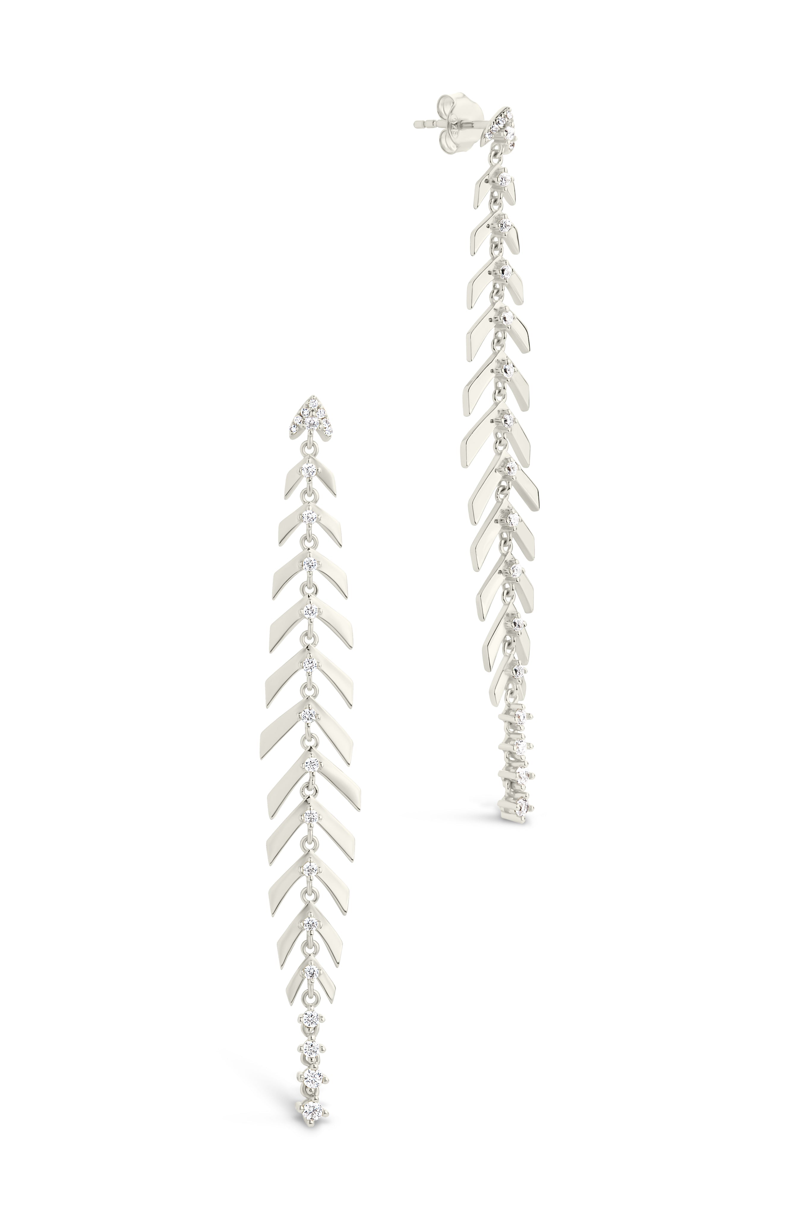 Gemma CZ Studded Dangle Earrings