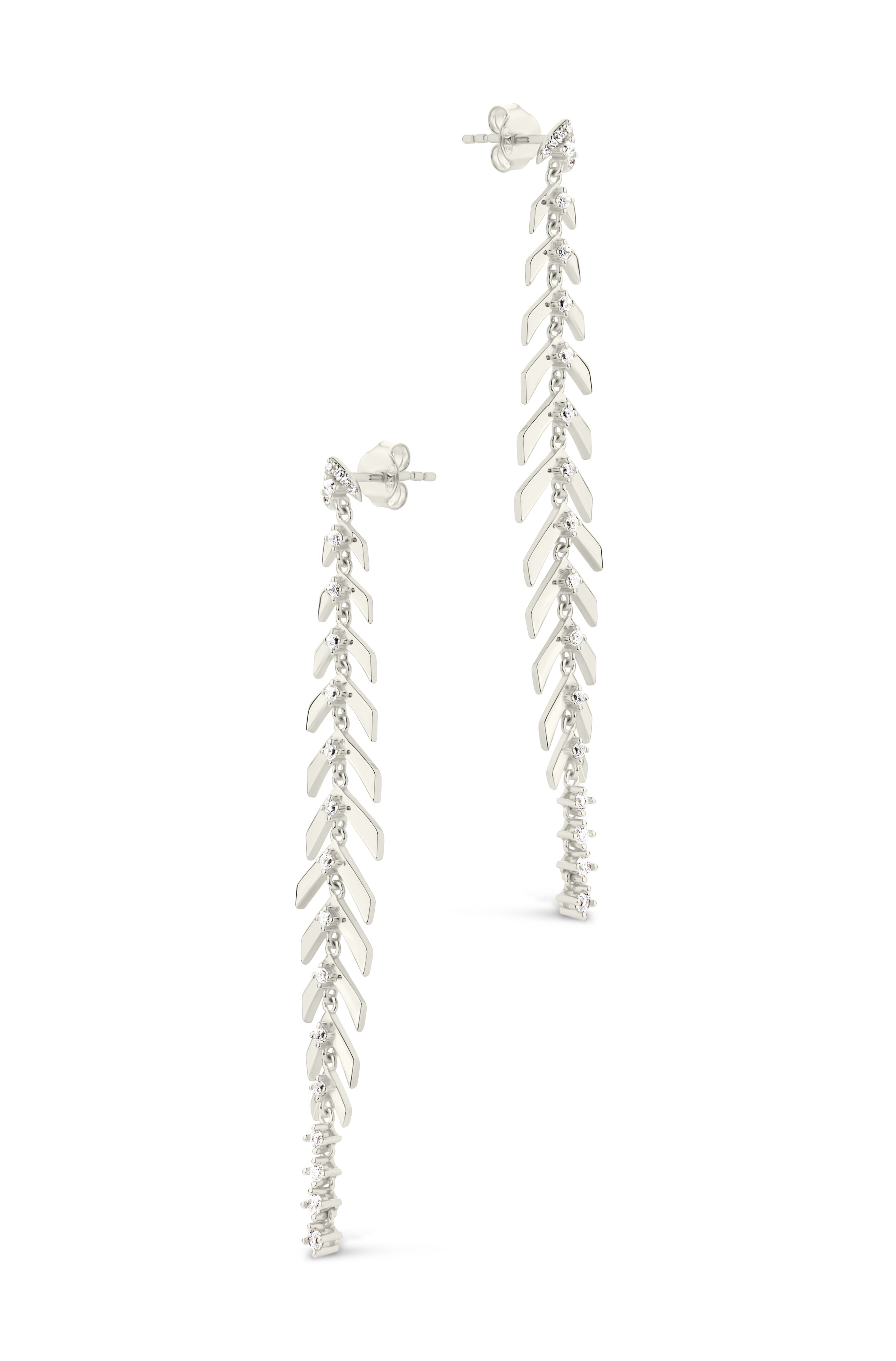 Gemma CZ Studded Dangle Earrings