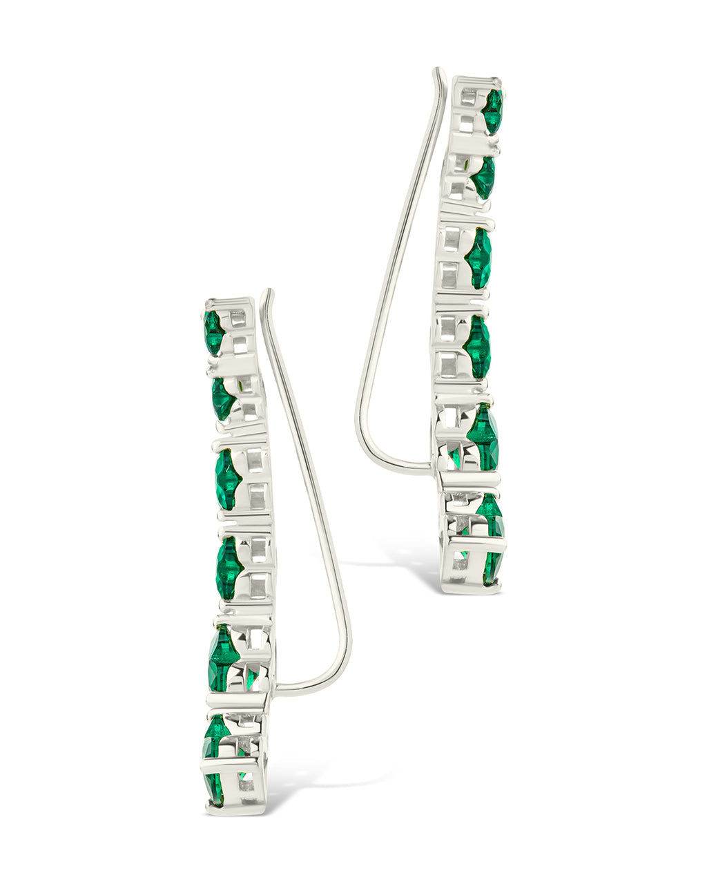 Sterling Silver Jillian CZ Heart Crawler Studs