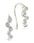 Sterling Silver Talia CZ Bezel Crawler Earrings