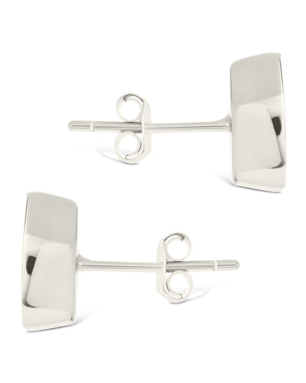 Sterling Silver Marquise Cut Bezel Set Stud Earrings