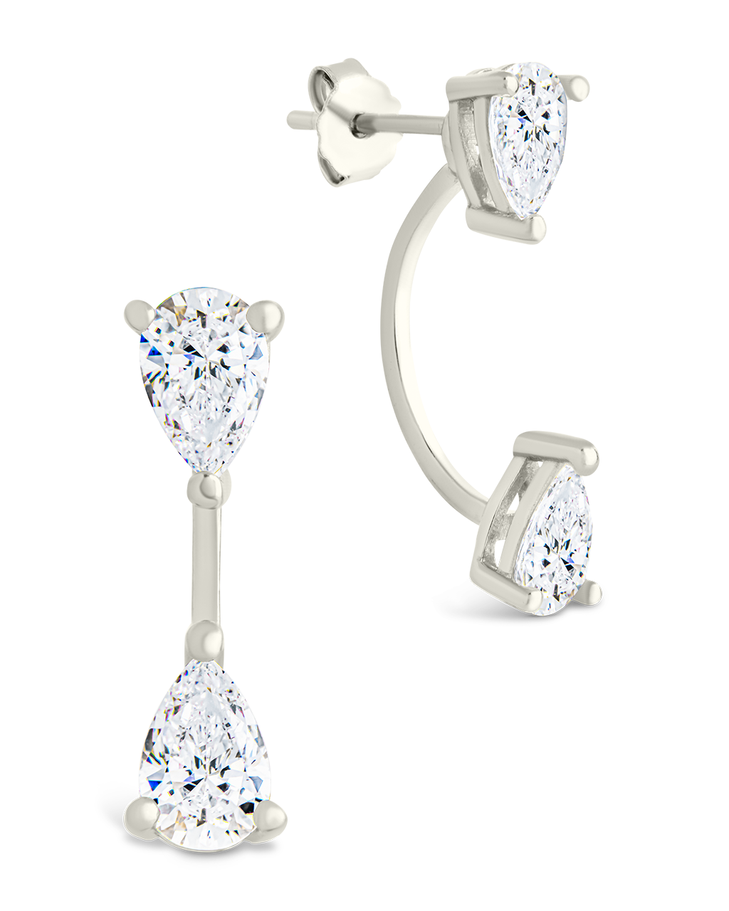 Sterling Silver Pear Cut Duo Jackets