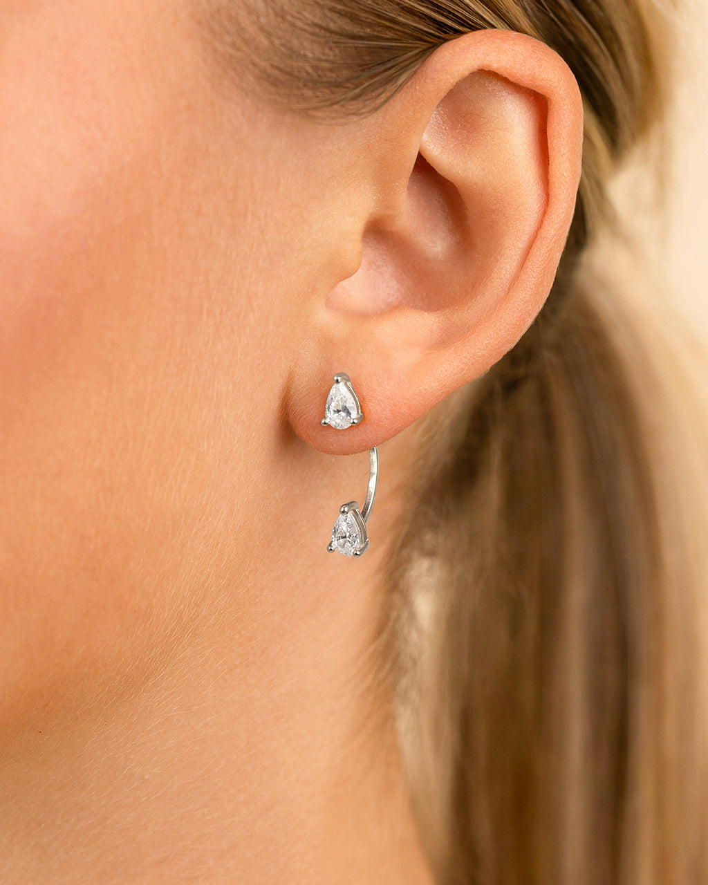 Sterling Silver Pear Cut Duo Jackets