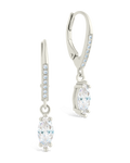 Sterling Silver Allegra Marquise Cut CZ French Clip Earrings