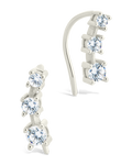 Sterling Silver Round Cut Mini Ear Crawlers