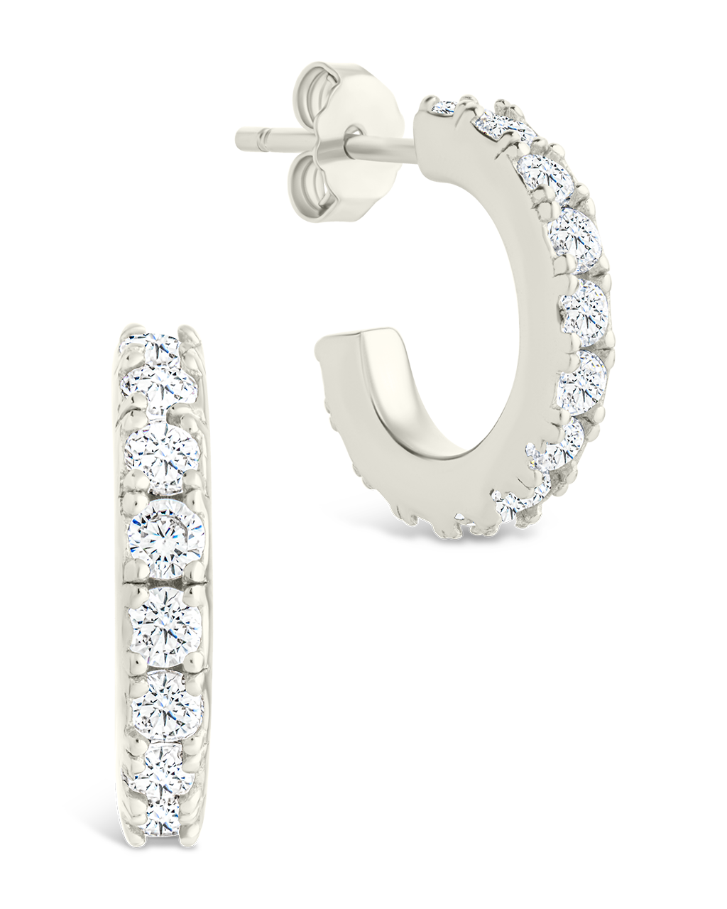 Sterling Silver Eleri CZ Tube Hoops