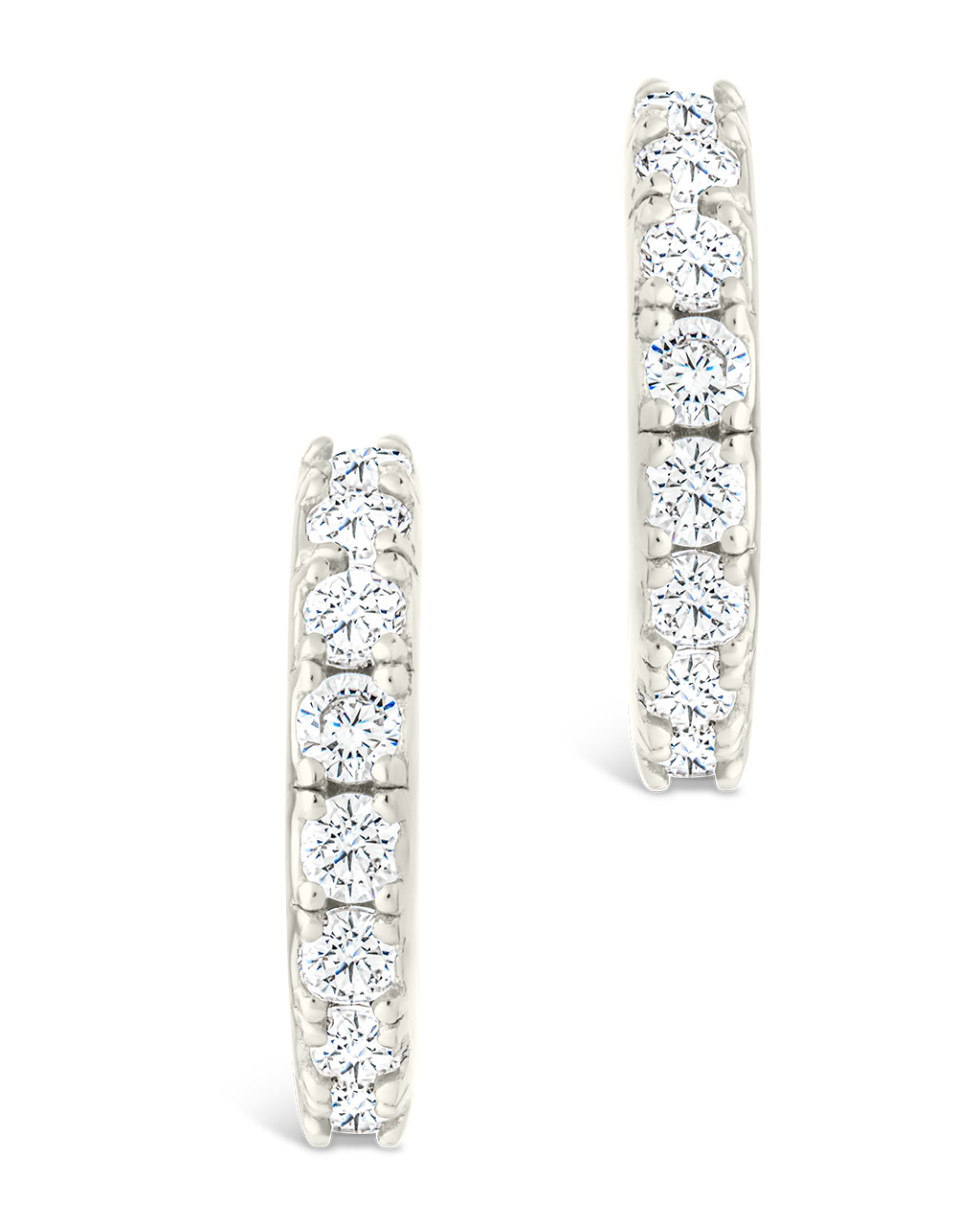 Sterling Silver Eleri CZ Tube Hoops