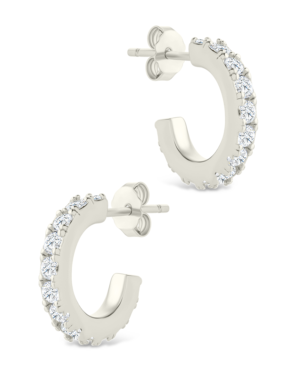 Sterling Silver Eleri CZ Tube Hoops