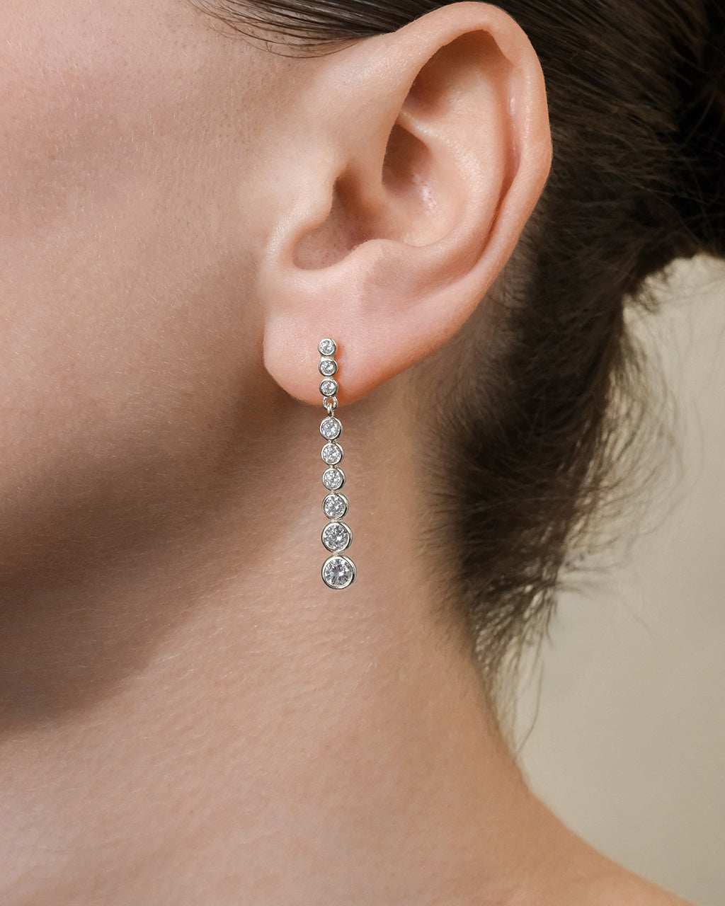 Sterling Silver Ianthe Brilliant Cut CZ Dangle Earrings